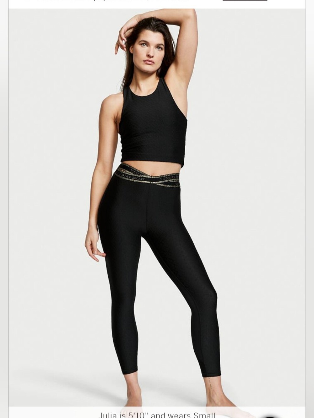 VS On Point Black Gold X-Banded Waist Leggings Limited Ed Sz 2 Luxury Line